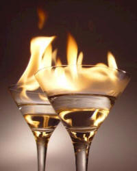 Burning alcohol